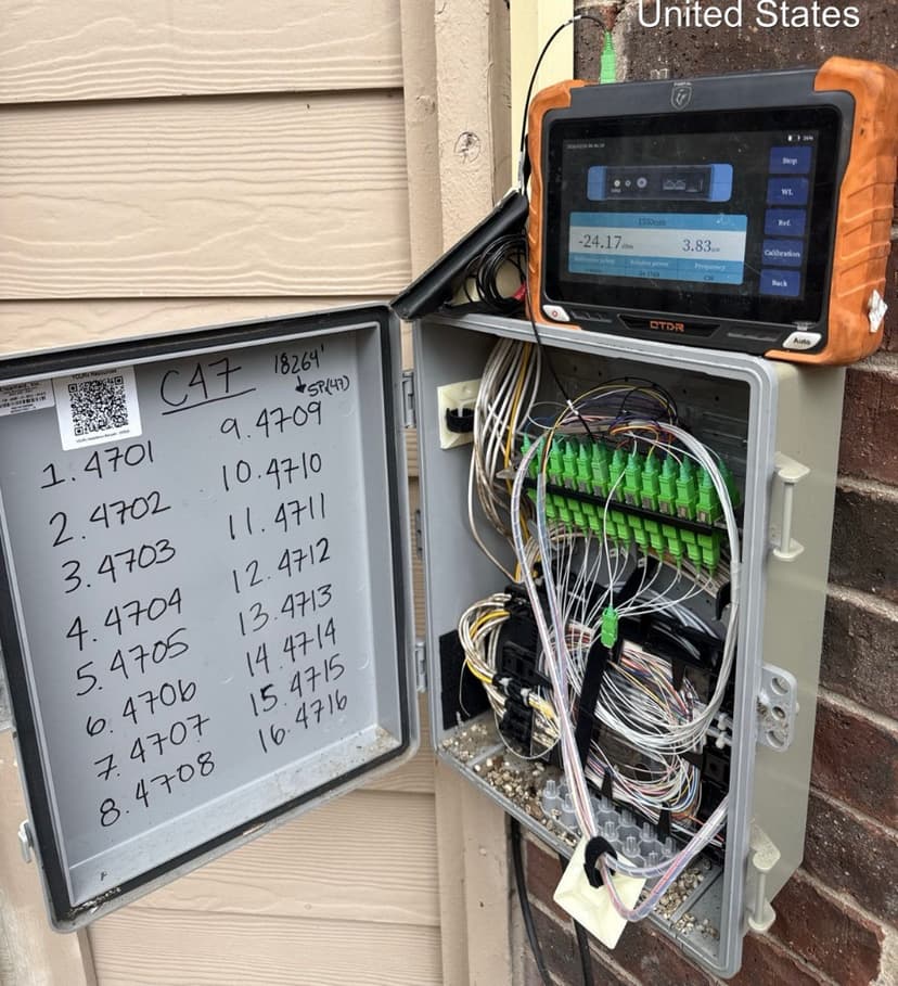 OTDR testing — VeEX at NDP showing trace