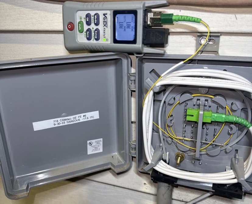 VeEX power meter showing LOW reading at NIU
